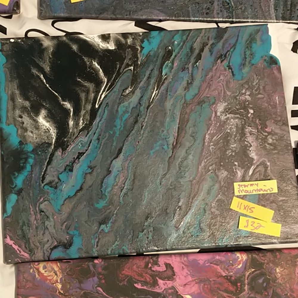 Stormy Mountain painting 11x15